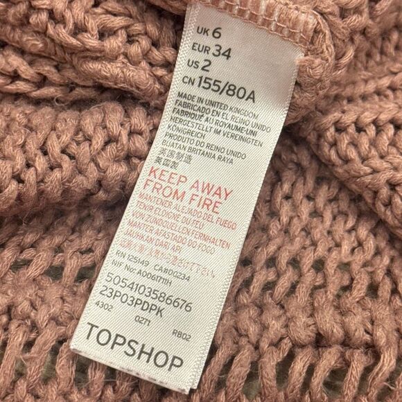 Topshop oversized pink cardigan size 2 - Picture 3 of 5